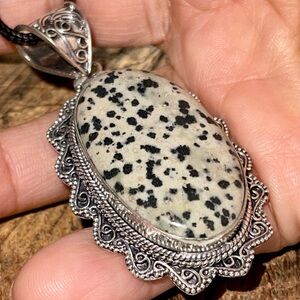 Dalmatian Jasper Pendant 2 1/2”